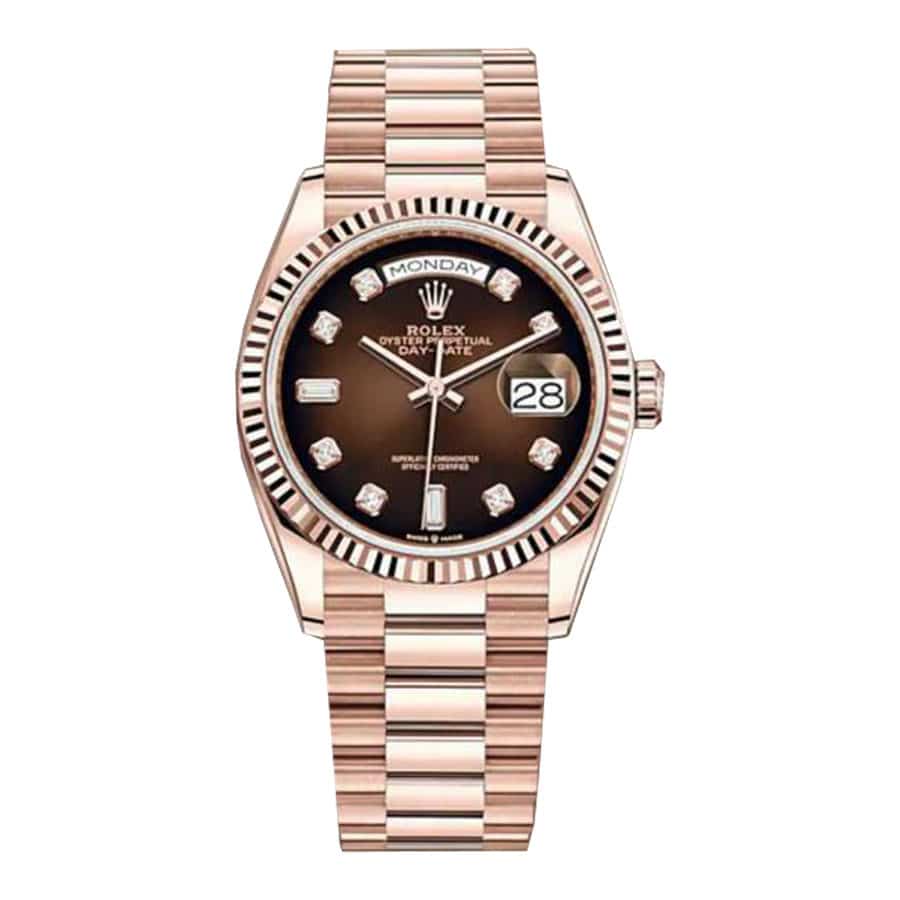 Rolex Day-Date 128235-0037 Brown Ombre Dial Replica - Elite Watch Atelier