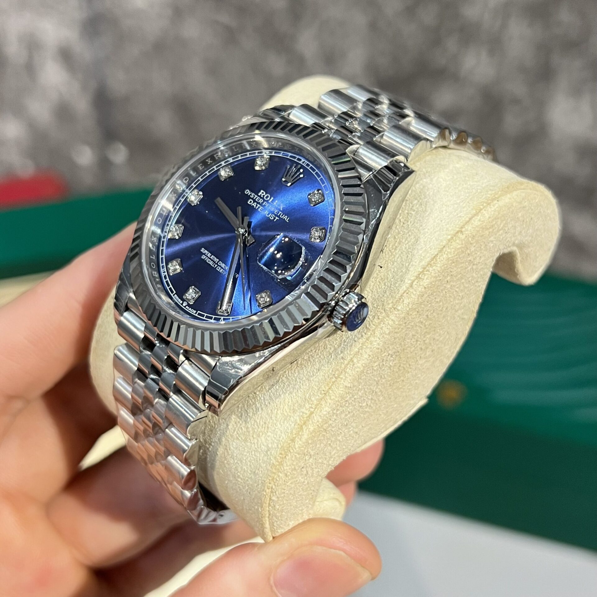 Rolex DateJust Blue Dial Jubilee Strap Rep 11 Watch EW Factory 41mm - Elite Watch Atelier