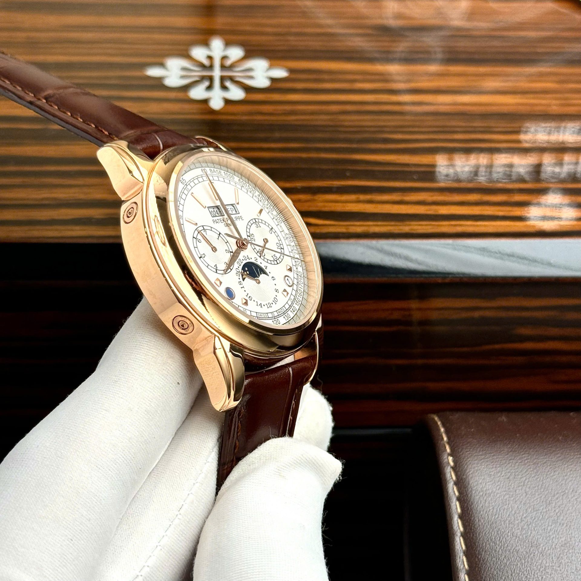 Patek Philippe Grand Complications 5270 Clone Watches White Dial Leather Strap 41mm - Top club