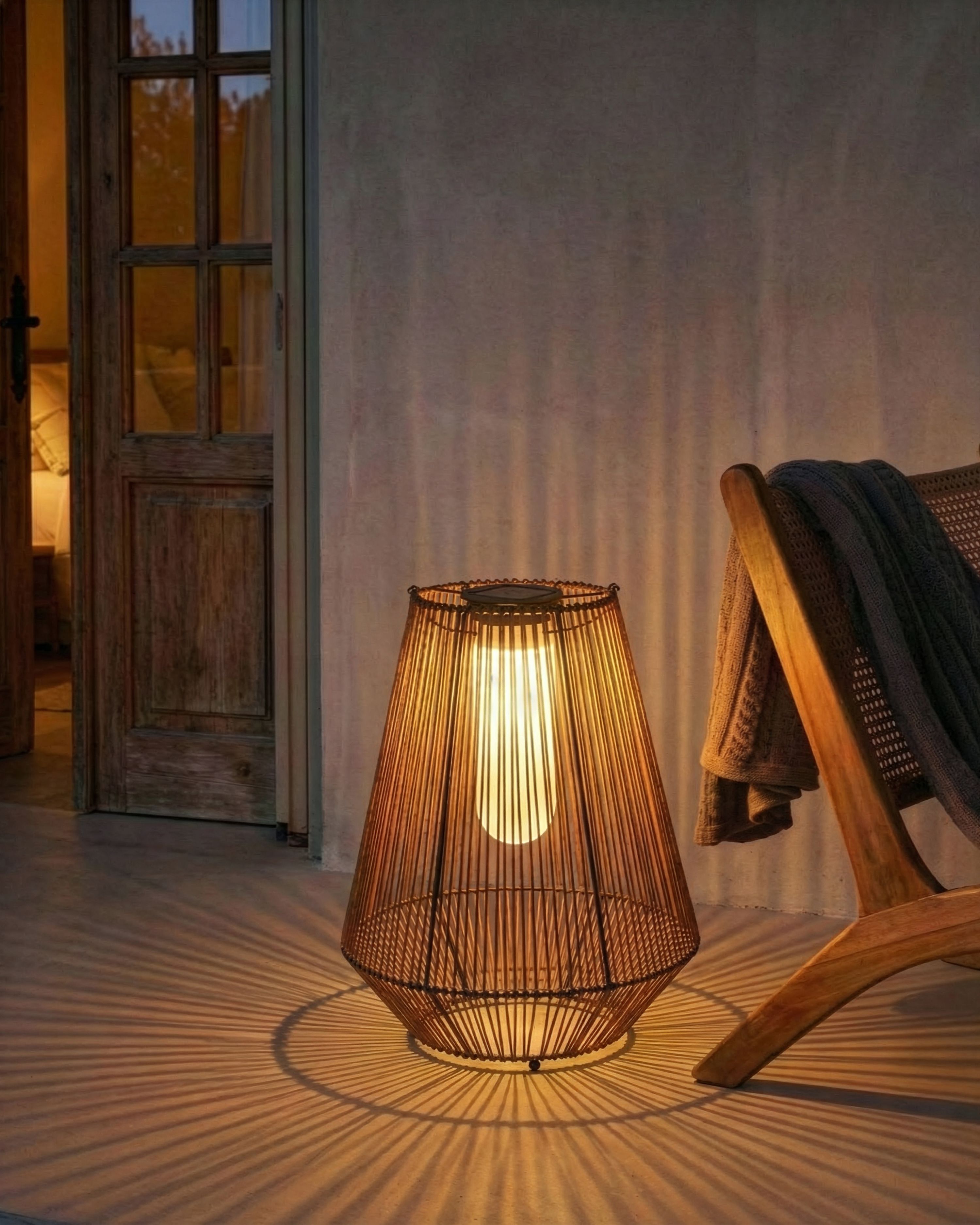 Solar Powered Lantern LUSWISHI 68 cm Natural