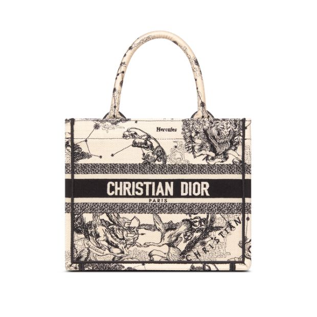 Christian Dior Small Dior Book Tote Bag Latte And Black  For Women M1265ZRHZ_M06E – 26.5 Cm/ 10.5 Inches