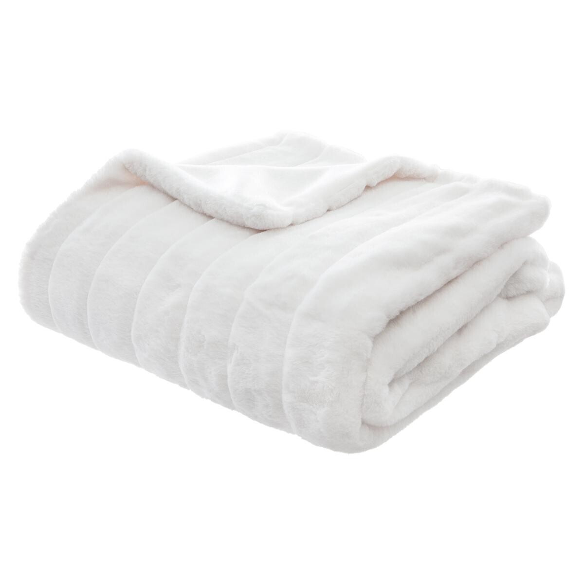 Faux fur plaid "Manoir" White, 120x160 cm