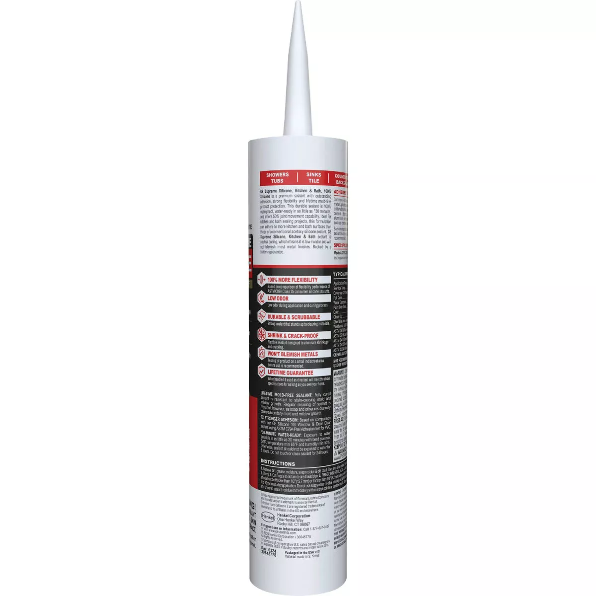 GE Supreme Silicone 10.1 Oz. White Kitchen & Bath Sealant