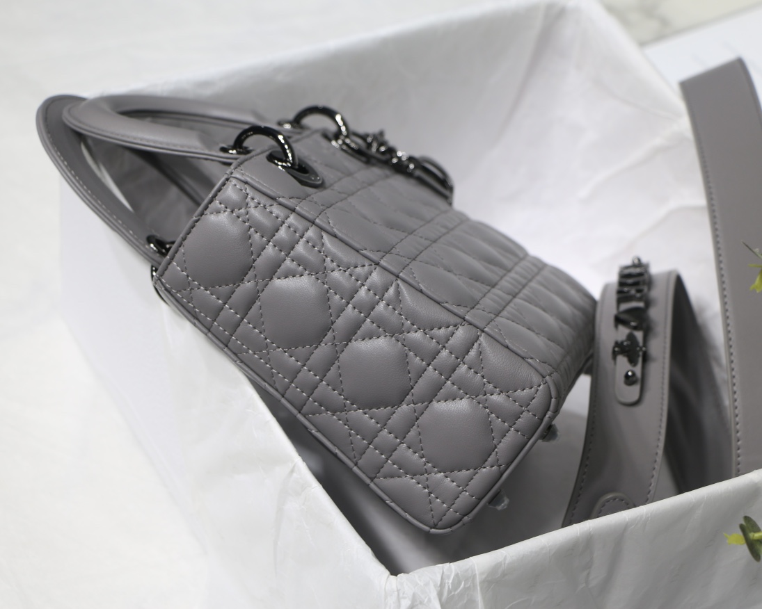 Small Lady Dior My Abcdior Bag Black/Grey/White For Women 8in/20cm1:1High-quality replica