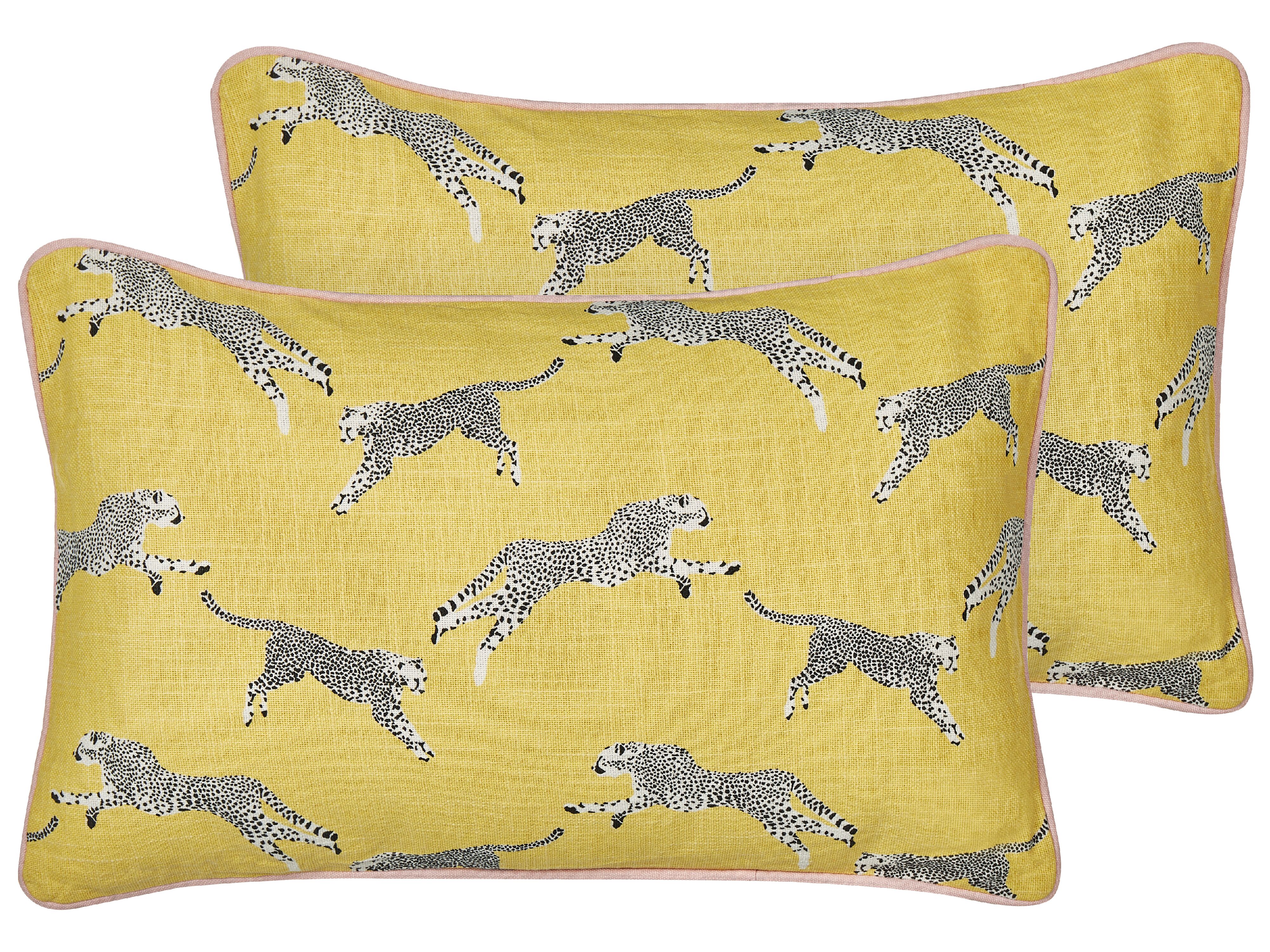 Set of 2 Decorative Cushions ARALES Cotton 30 x 50 cm Yellow