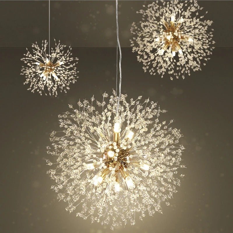 BloomLuxe – Paardenbloem Kristallen Kroonluchter in Elegant Design