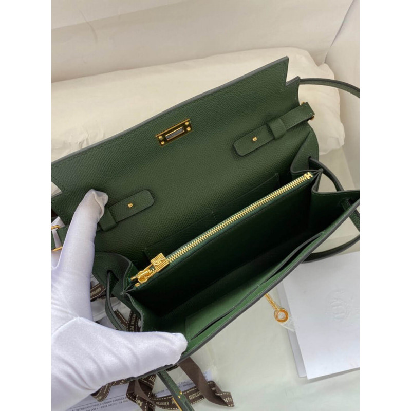 Replica Hermes Kelly Wallet To Go Woc 499041 Army Green1:1High-quality replica
