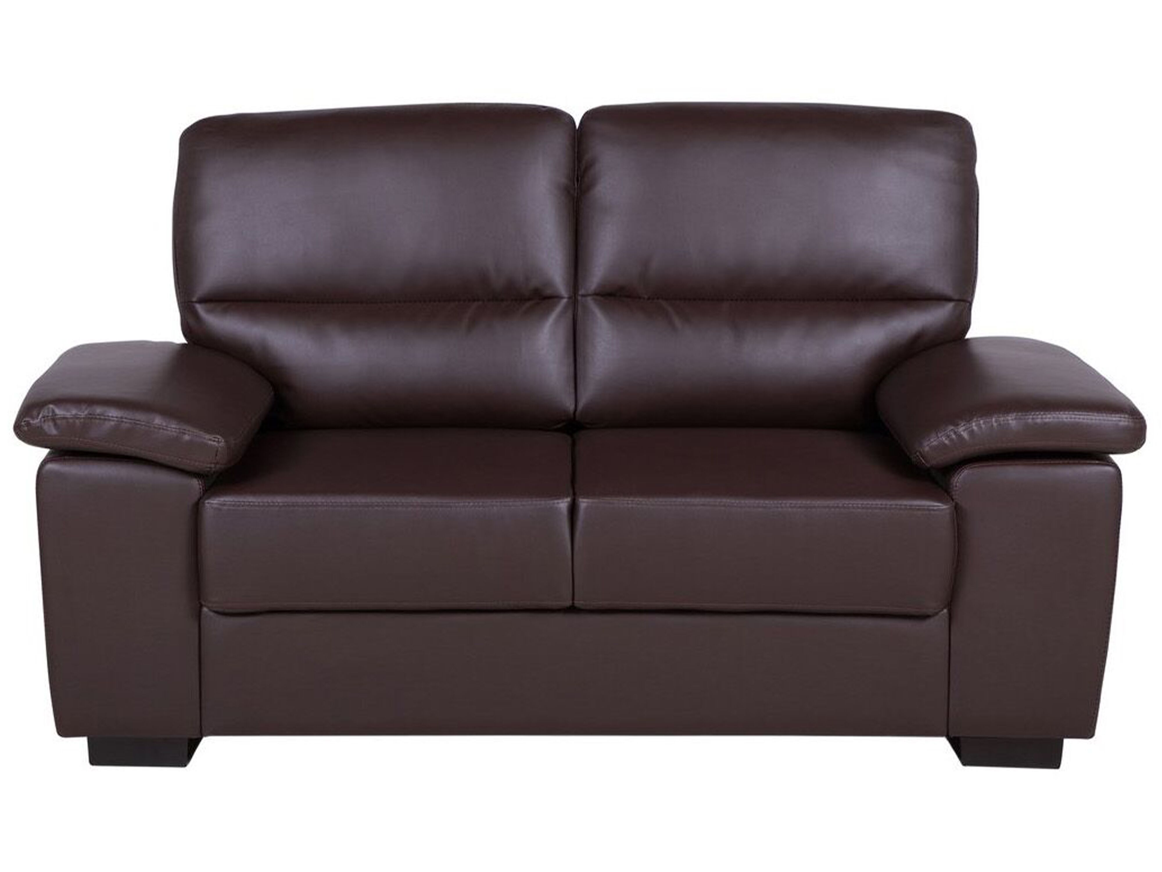 Sofa 2 Seater VOGAR Faux Leather Dark Brown