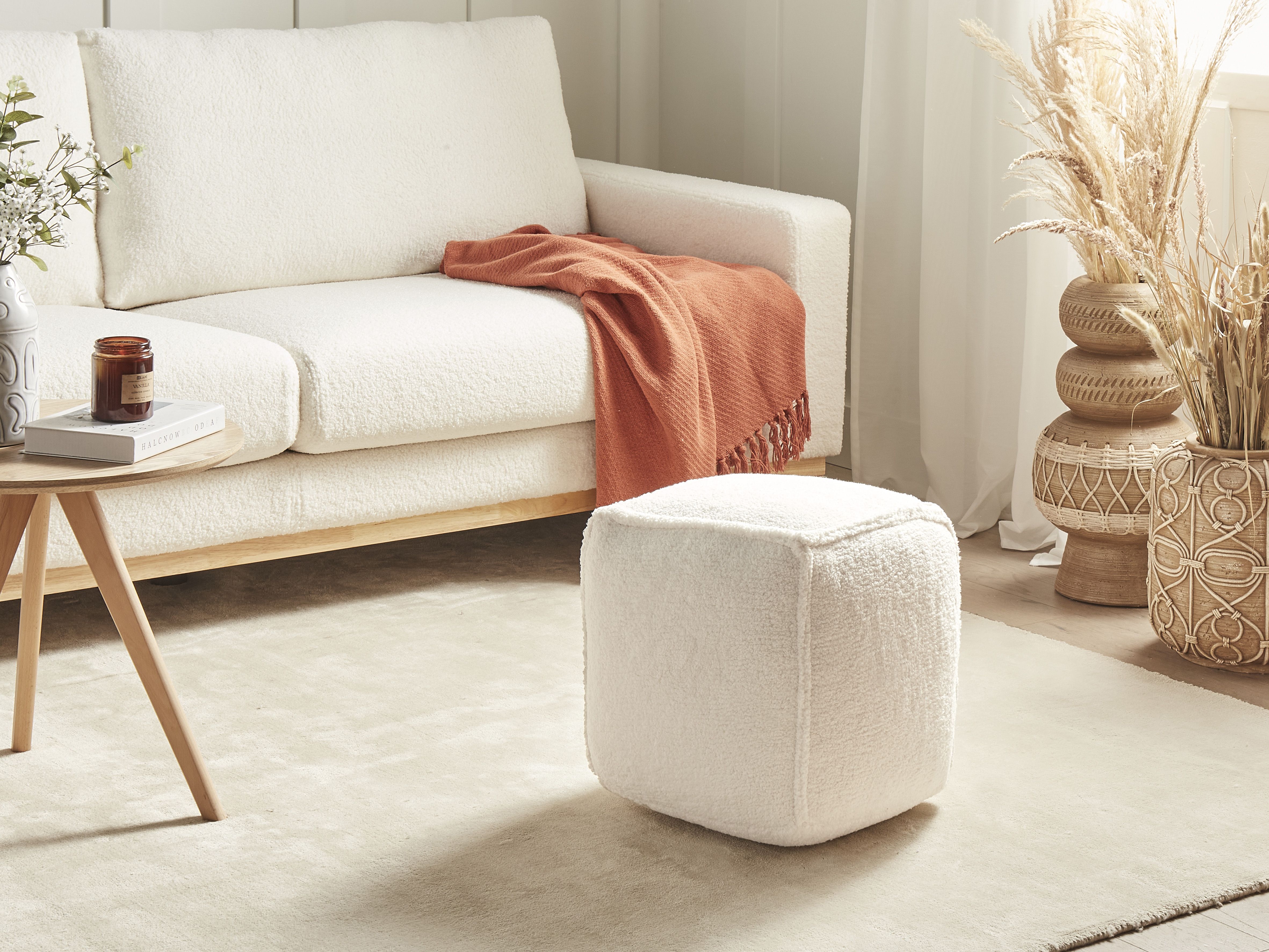 Pouffe ALIPUR Boucle Light Beige