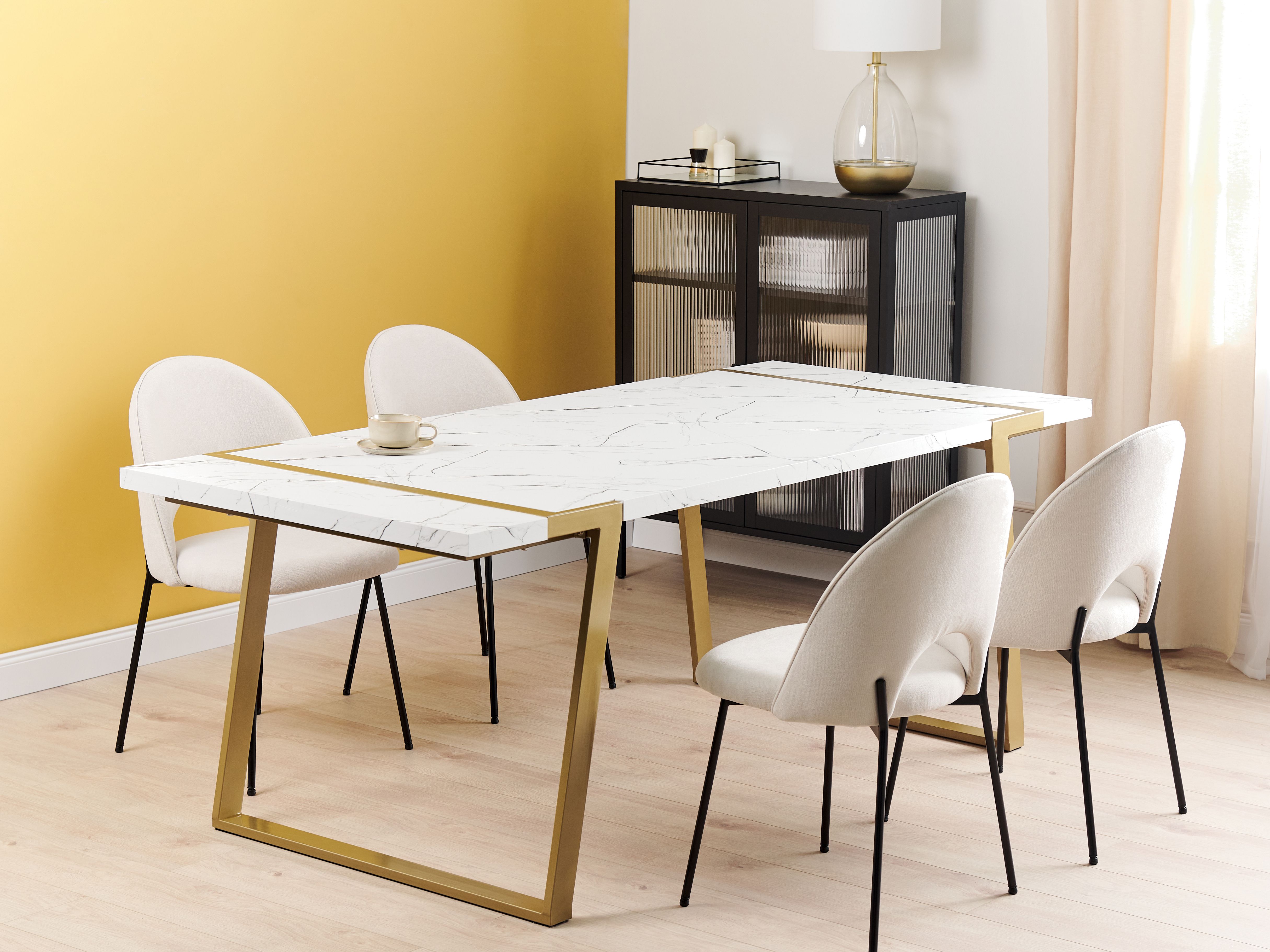 Dining Table MARTYNIKA White Marble 200 cm 90 cm