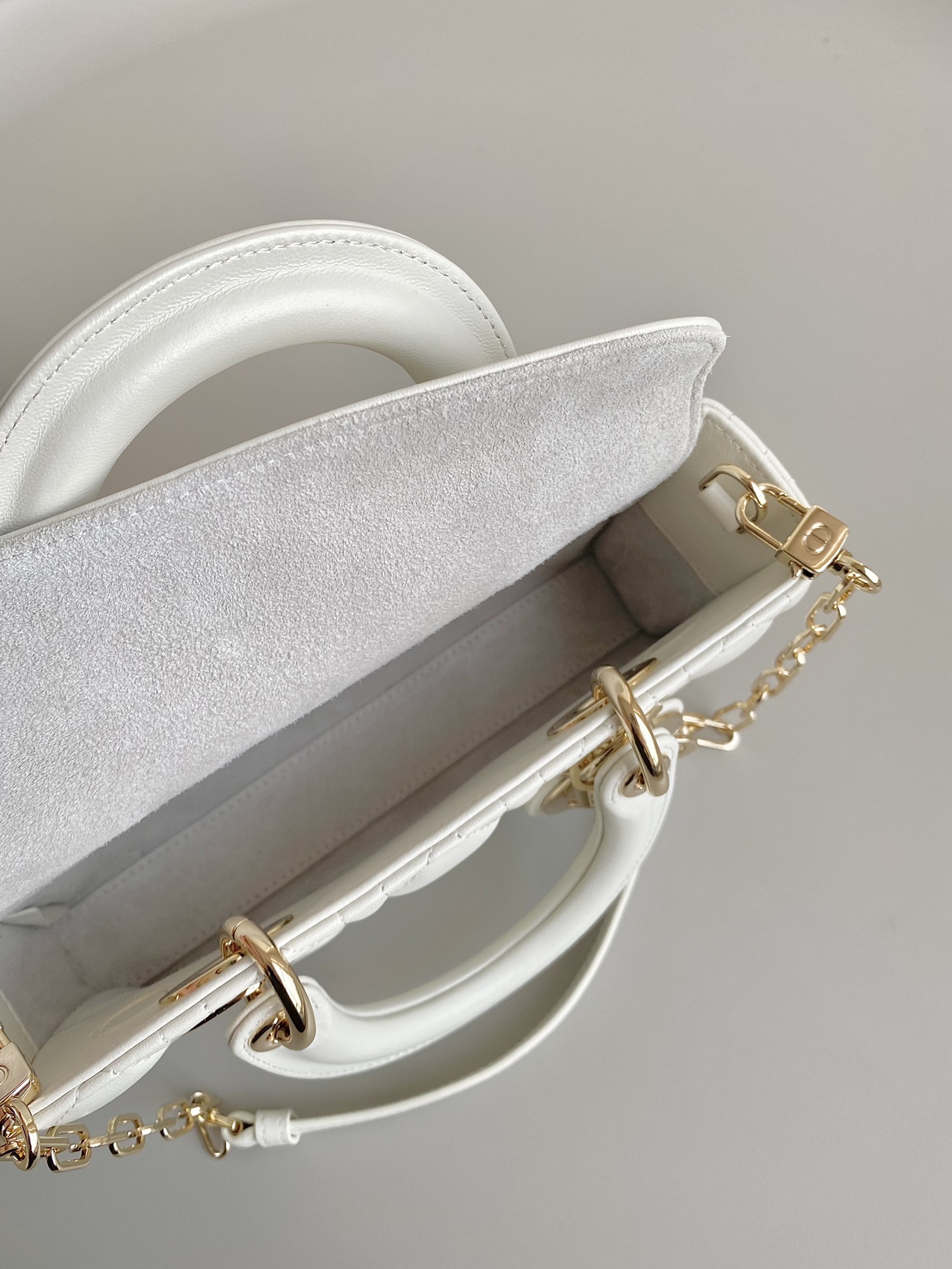 Small Lady D-Joy Bag White/Pink/Black For Women 9in/22cm M0613ONGE_M0301:1High-quality replica