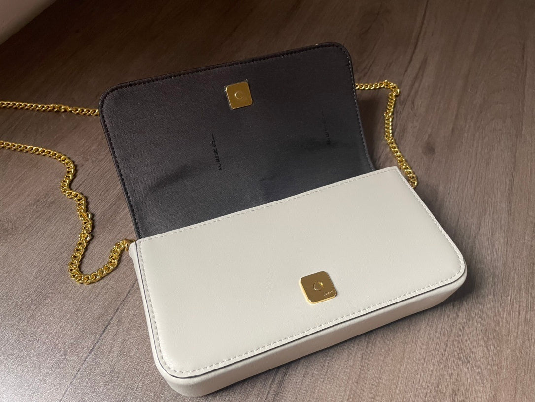 Elegant Fendi Chain Crossbody Bag With Gold - Tone Logo Accent 1121 - Replicaclubs
