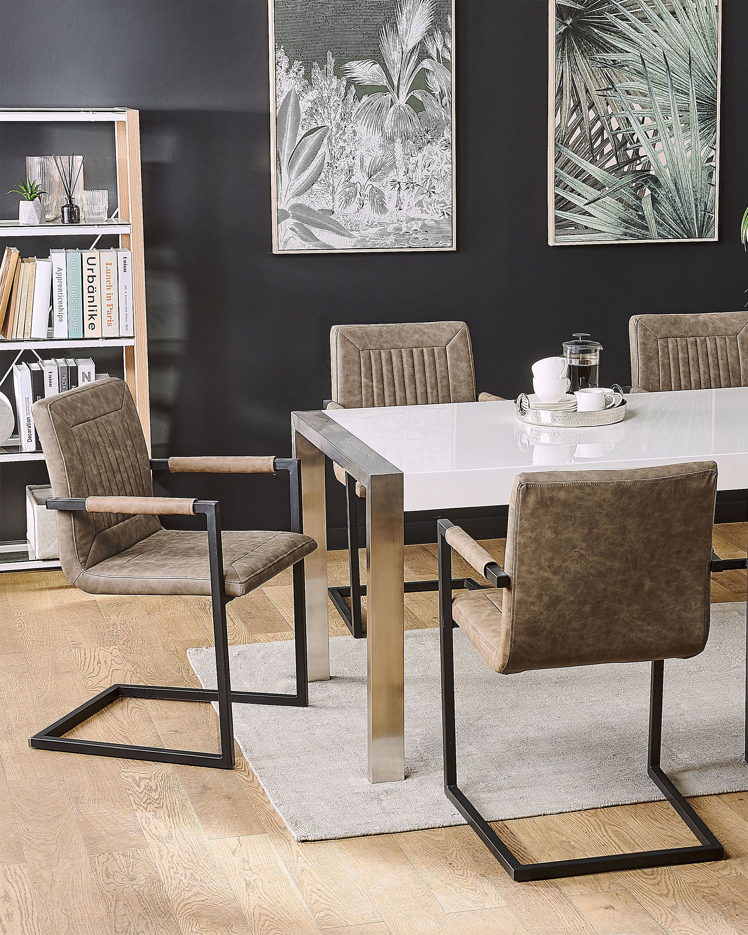 Set of 2 Conference Chairs BRANDOL Faux Leather Brown