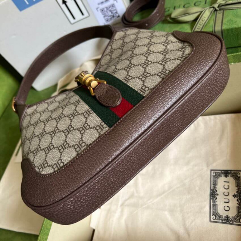 Replica Gucci X Balenciaga Jackie 1961 Small Hobo Bag 680118 Coffee1:1High-quality replica