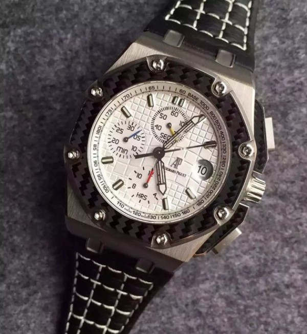 Replica Audemars Piguet JF Royal Oak Offshore Juan Pablo Montoya Titanium White Dial A2226 - Elite Watch Atelier