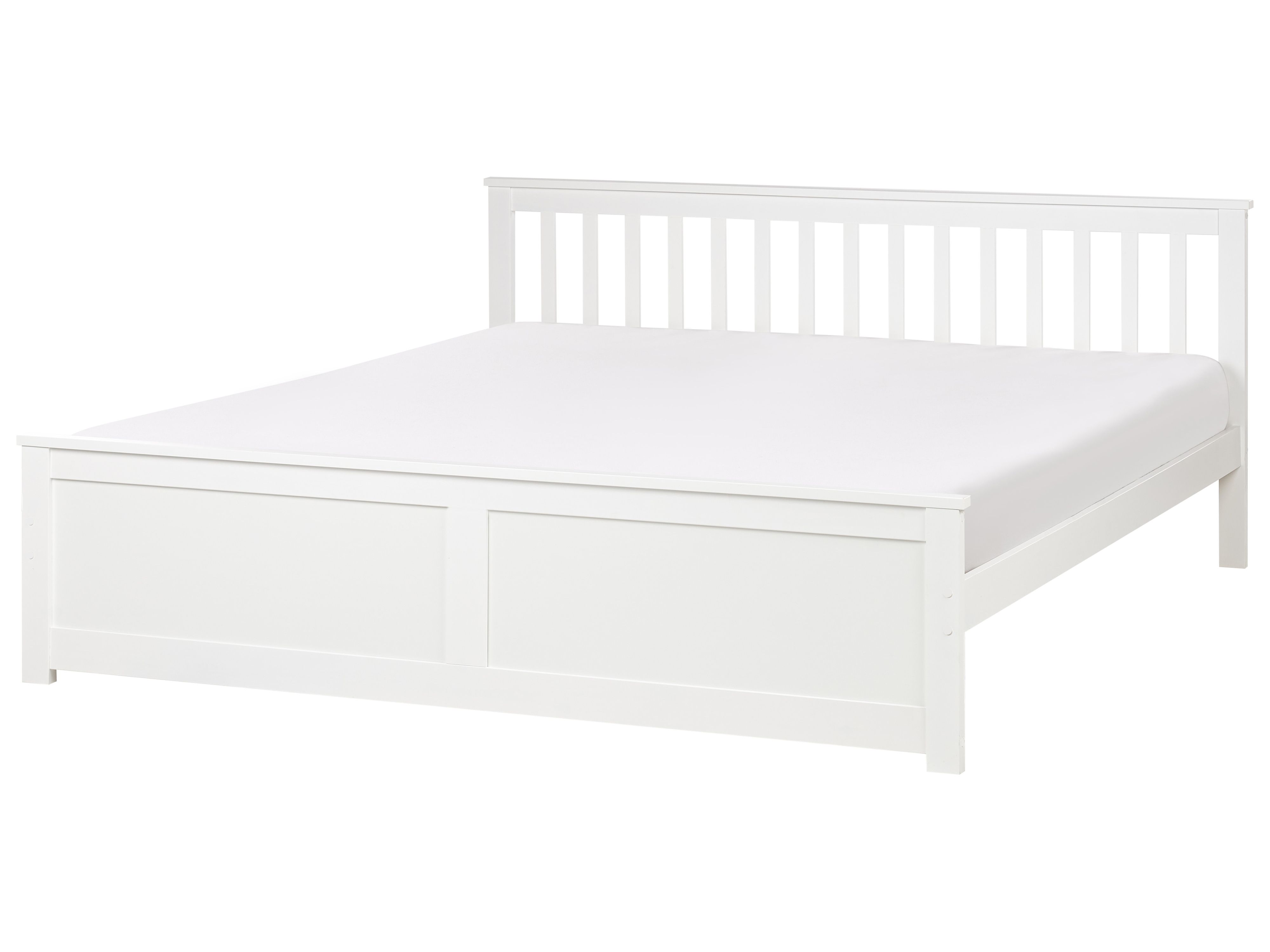 Bed Pine Wood OLENDON 180 x 200 cm (EU Super King) White