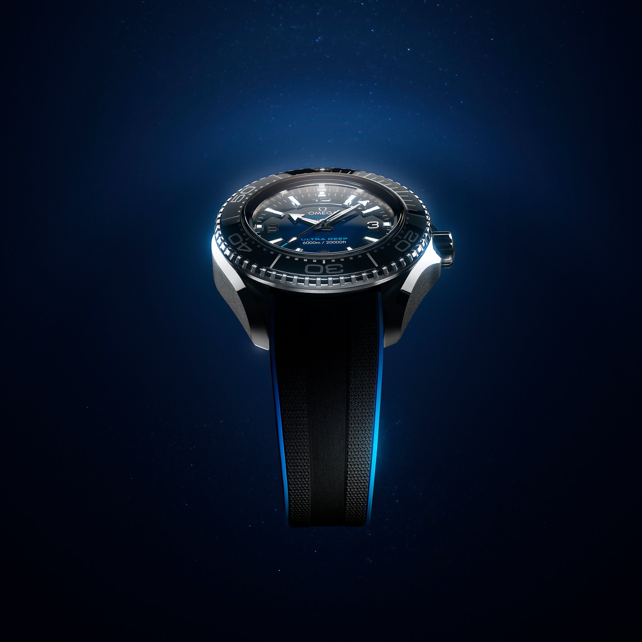 Seamaster Planet Ocean Ultra Deep Professional 6000M Co-Axial Master Chronometer 45.5mm Blue Dial On Rubber Strap(1:1 replica) - Elite Watch Atelier