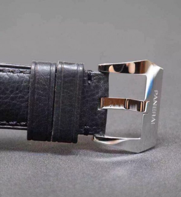 Replica Panerai PAM380 Black Dial Genuine Black Leather Strap A6497 - Top club