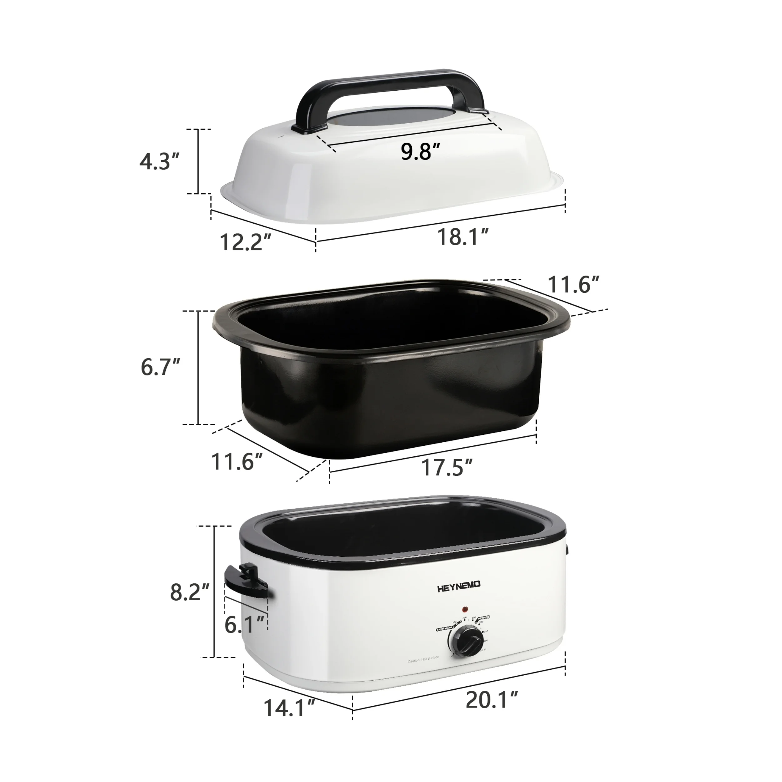 Superjoe 26QT Electric Roaster Oven, Stainless Steel, Self-Basting Lid Removable Insert Pot, Black - Image 13