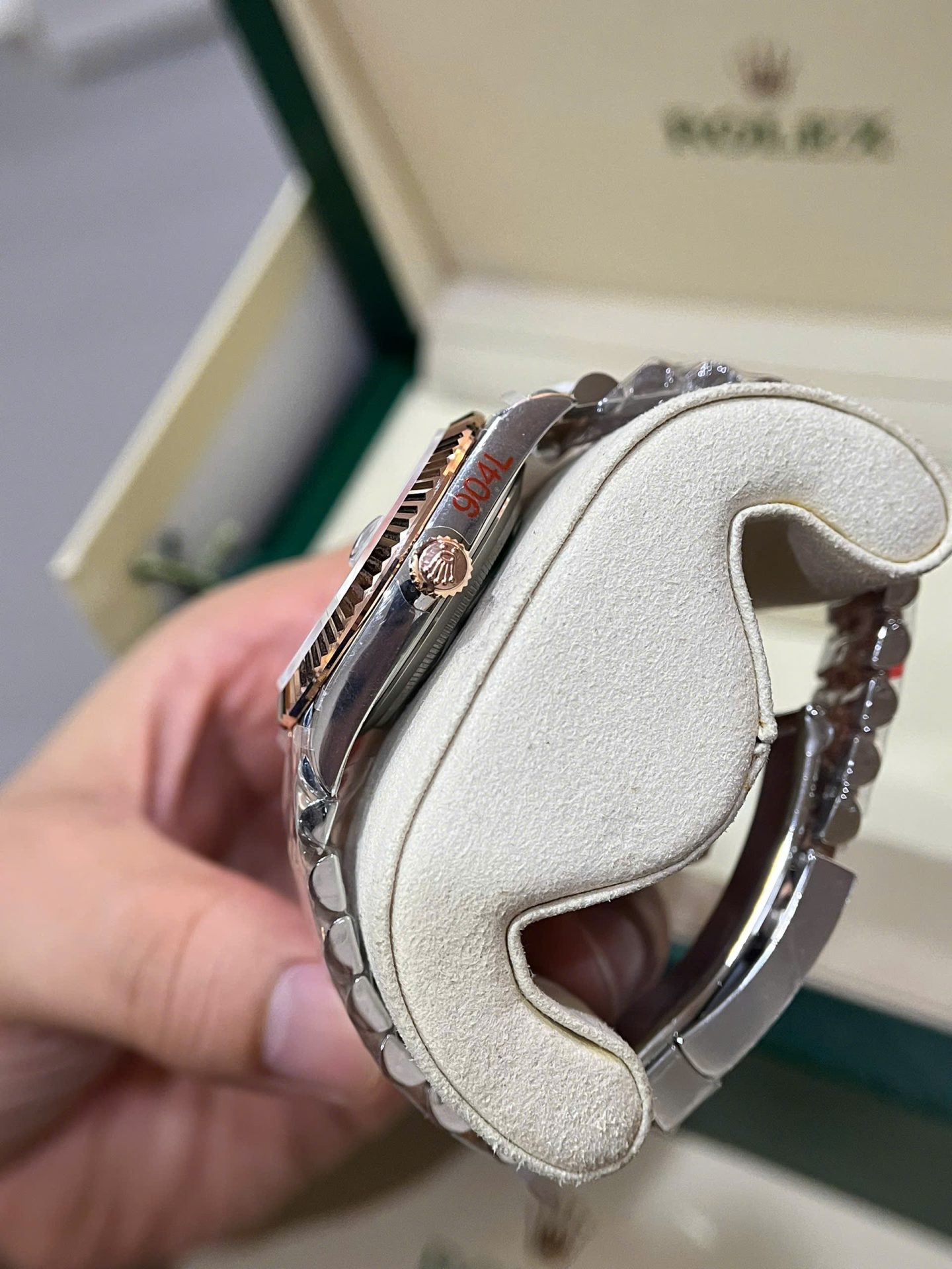 Rolex DateJust Dial Chocolate Replica Watch Custom Gold Wrapped GM Factory 41mm - Elite Watch Atelier