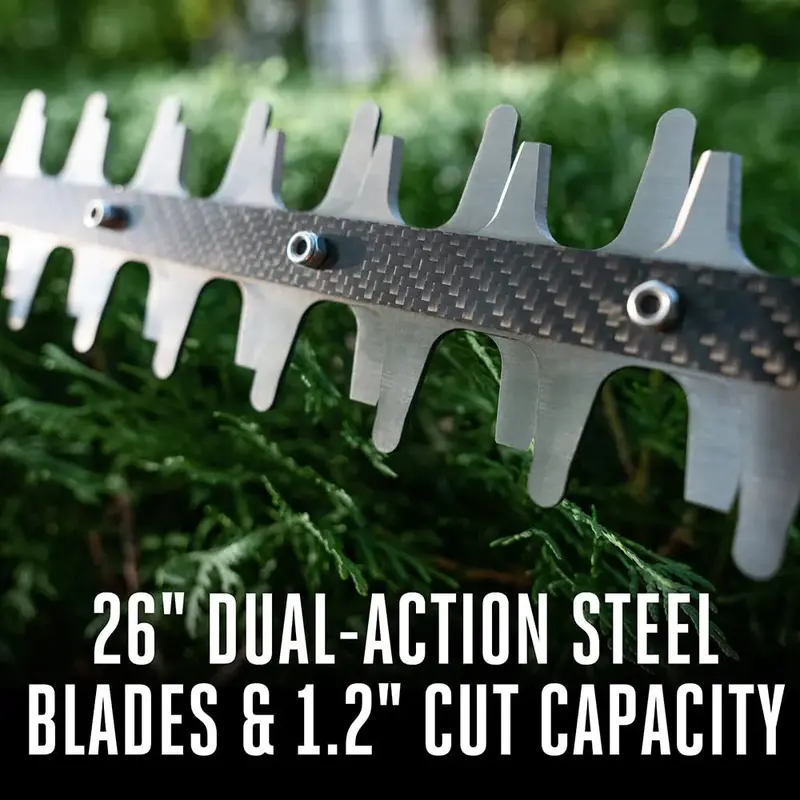 EGO POWER+ Hedge Trimmer - 26-Inch Dual-Action Blades, Carbon Fiber Rail, 56V Battery Compatible - Image 6 EGO POWER+ Hedge Trimmer - 26-Inch Dual-Action Blades, Carbon Fiber Rail, 56V Battery Compatible - Image 6