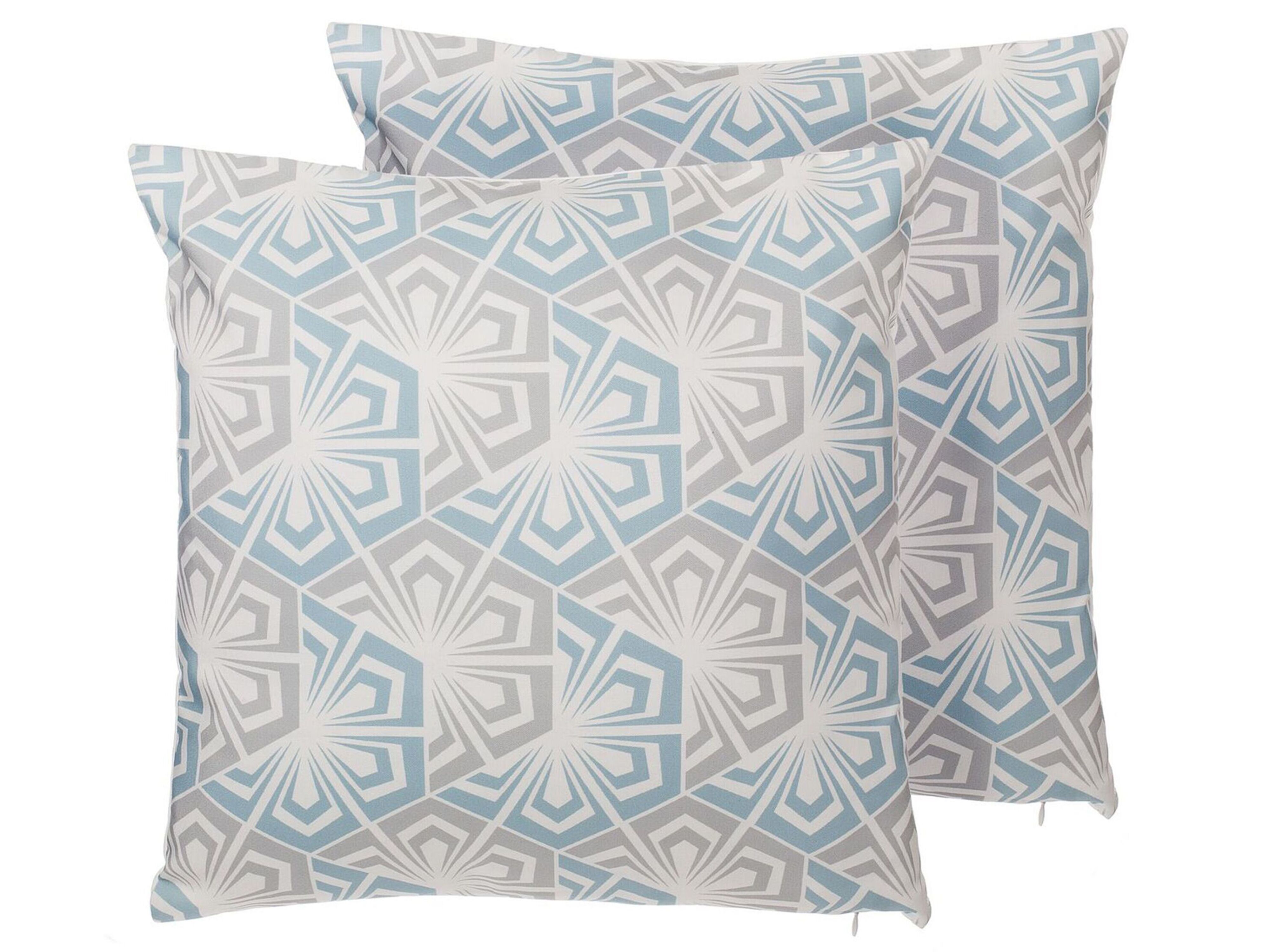 Set of 2 Decorative Cushions PRIMROSE 45 x 45 cm Light Blue Ikat
