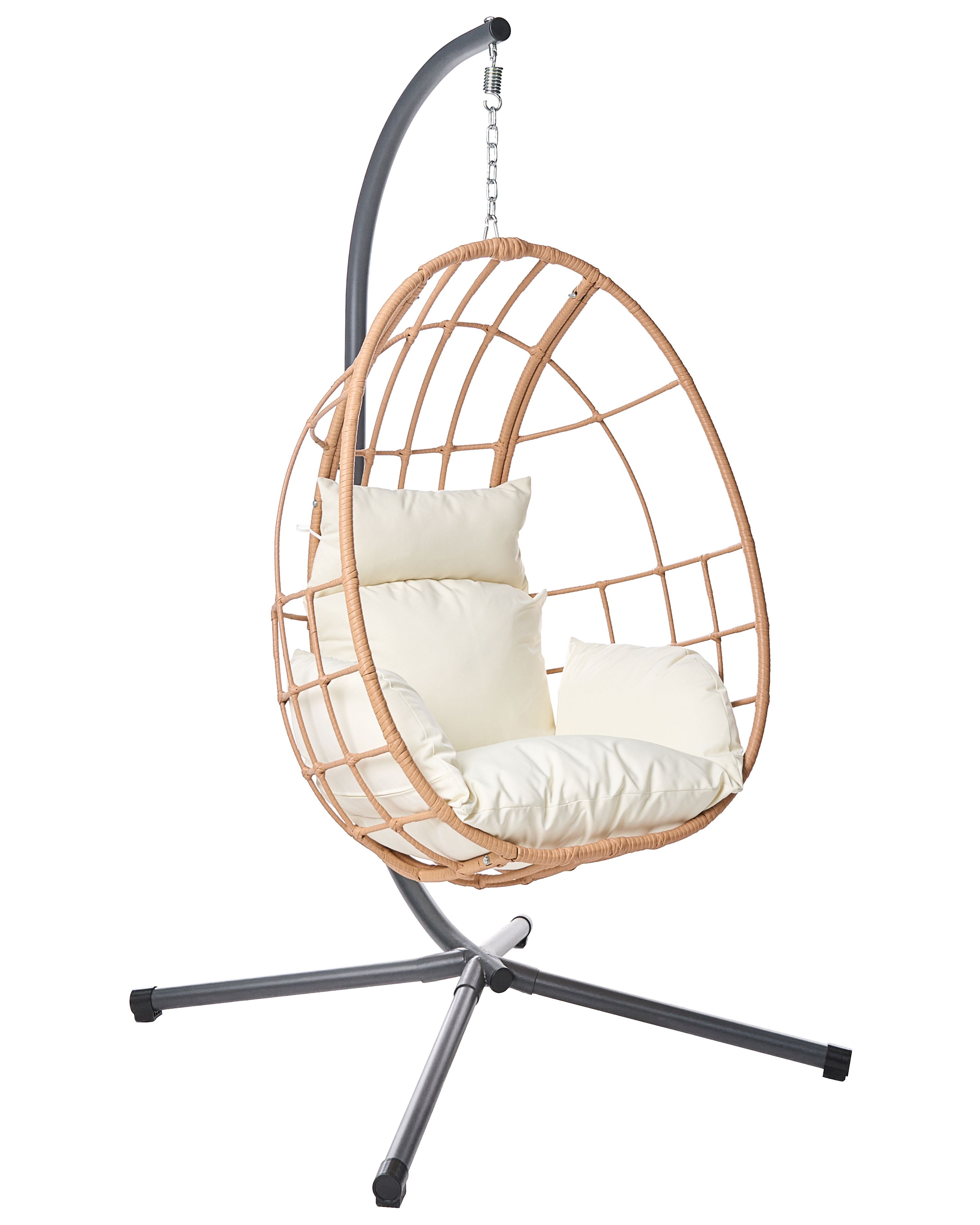 Hanging Chair with Stand MALCESINE Metal Natural