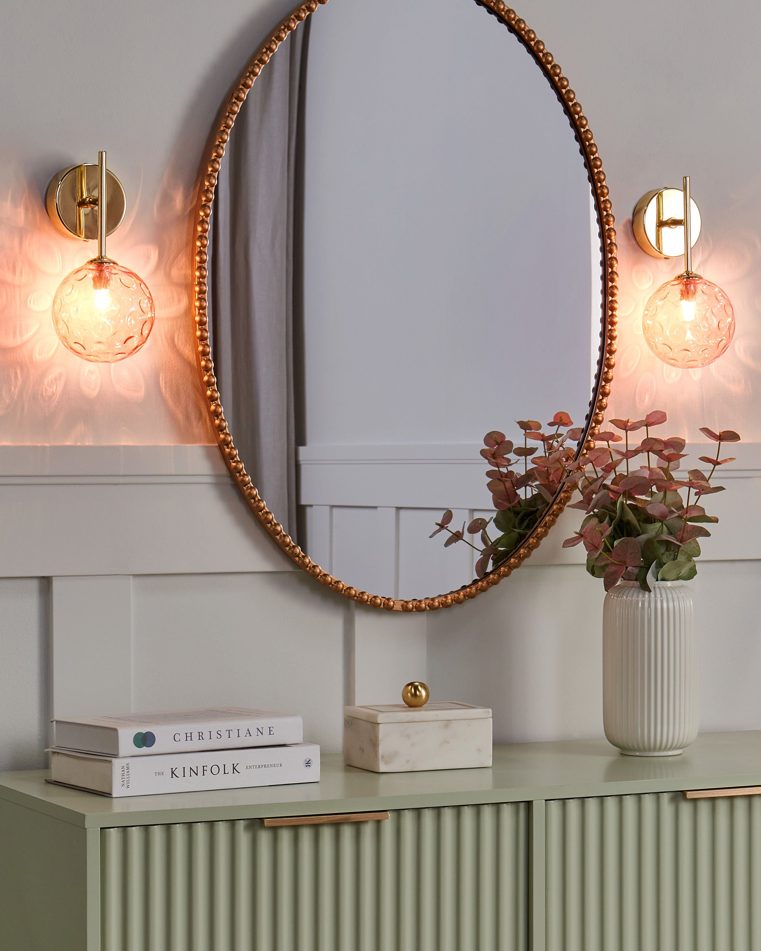 Set of 2 Wall Lamps ANADYR Glass Pink