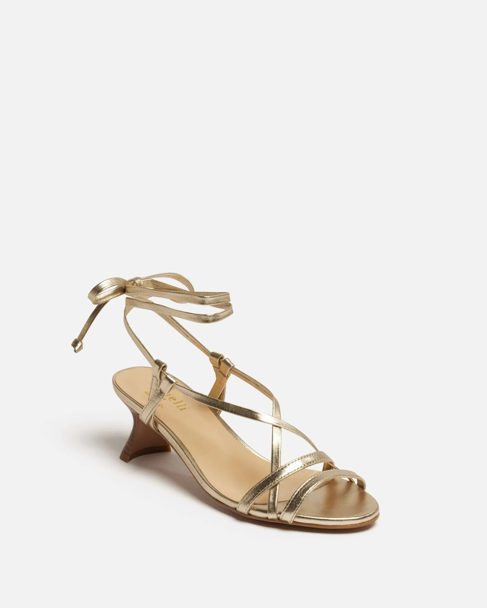 SANDALES FLORENCE/MET - En cuir métallisé à talons platine