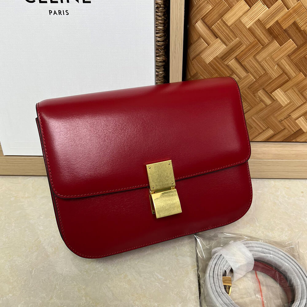 Celine Classic Box Bag in Red
