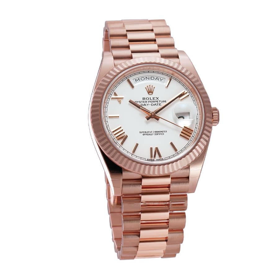 Rolex Day-Date 228235 KW Rose Gold White Dial Replica - Elite Watch Atelier