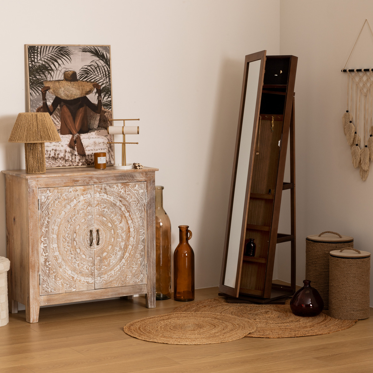 Round rug Jute, D.80 cm