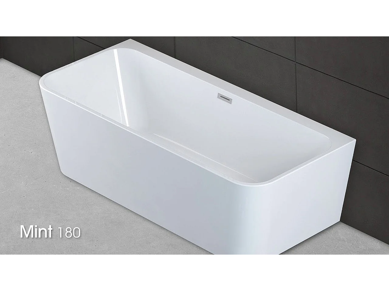 Baignoire Ilot Mint 180 blanche 180 x81 x57 cm, by SPALINA