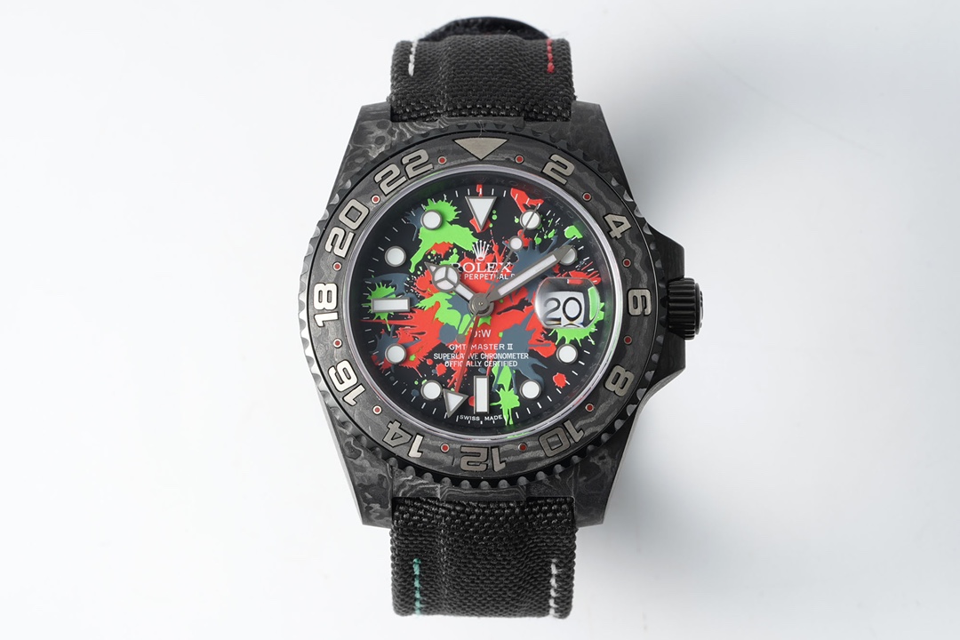 Diw New Rolex Ultra Limited Edition GMT-MASTER II - Carbon Fiber - Graffiti Color(1:1 replica) - Elite Watch Atelier