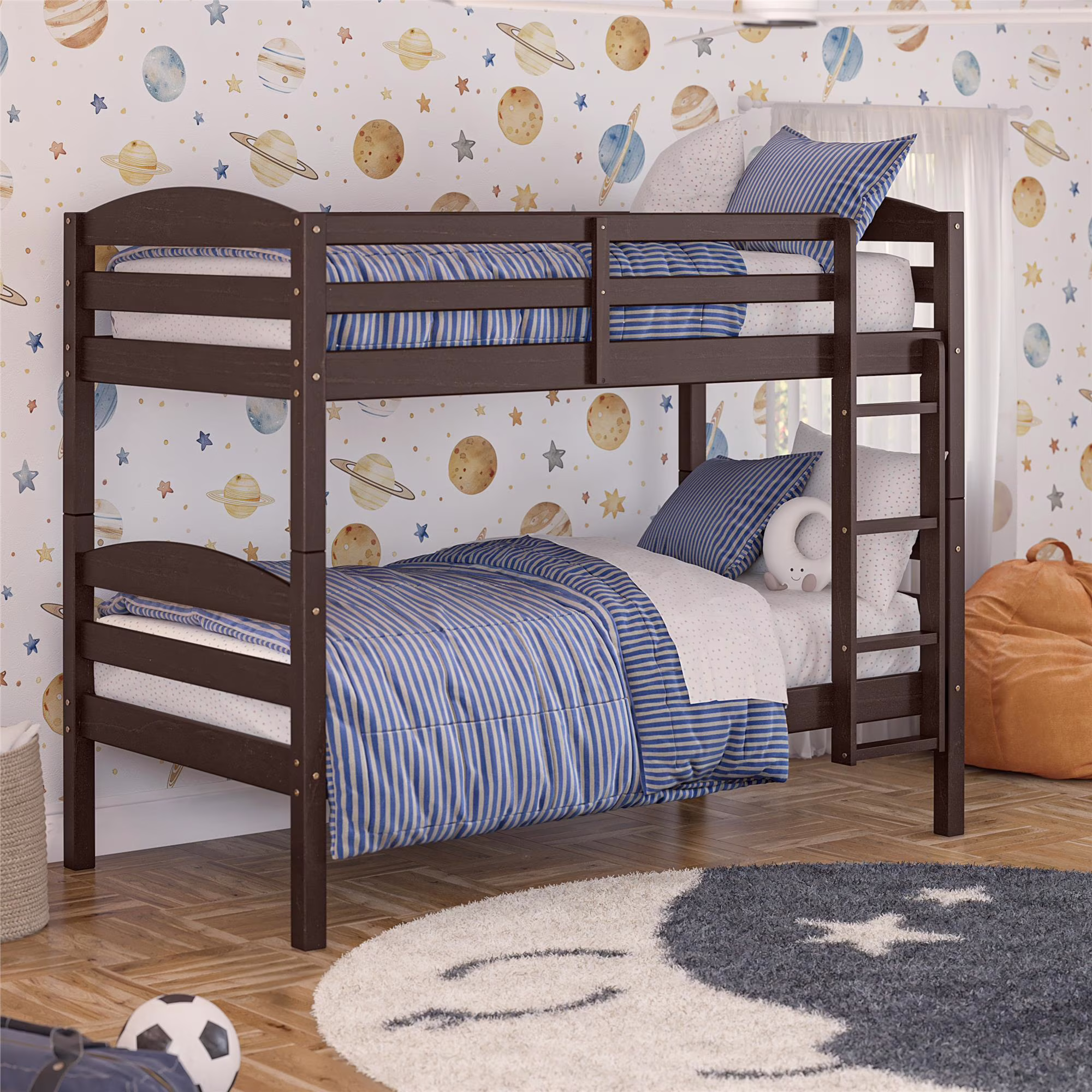 Better Homes & Gardens Leighton Solid Wood Twin-over-Twin Convertible Bunk Bed, Vanilla - Image 3
