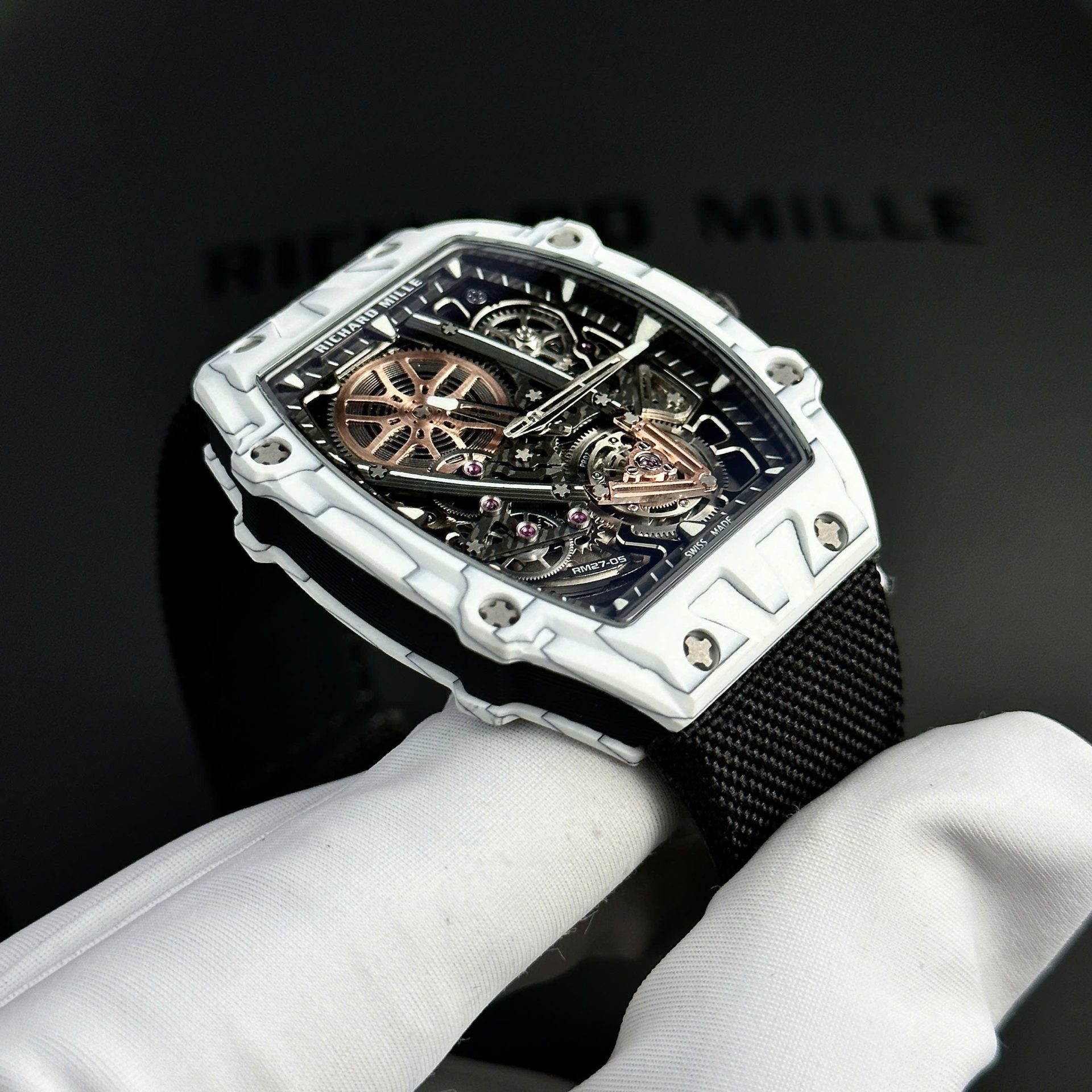 Richard Mille RM27-05 Rafael Nadal Replica Watch White Carbon Case 37.25��47.25mm - Top club
