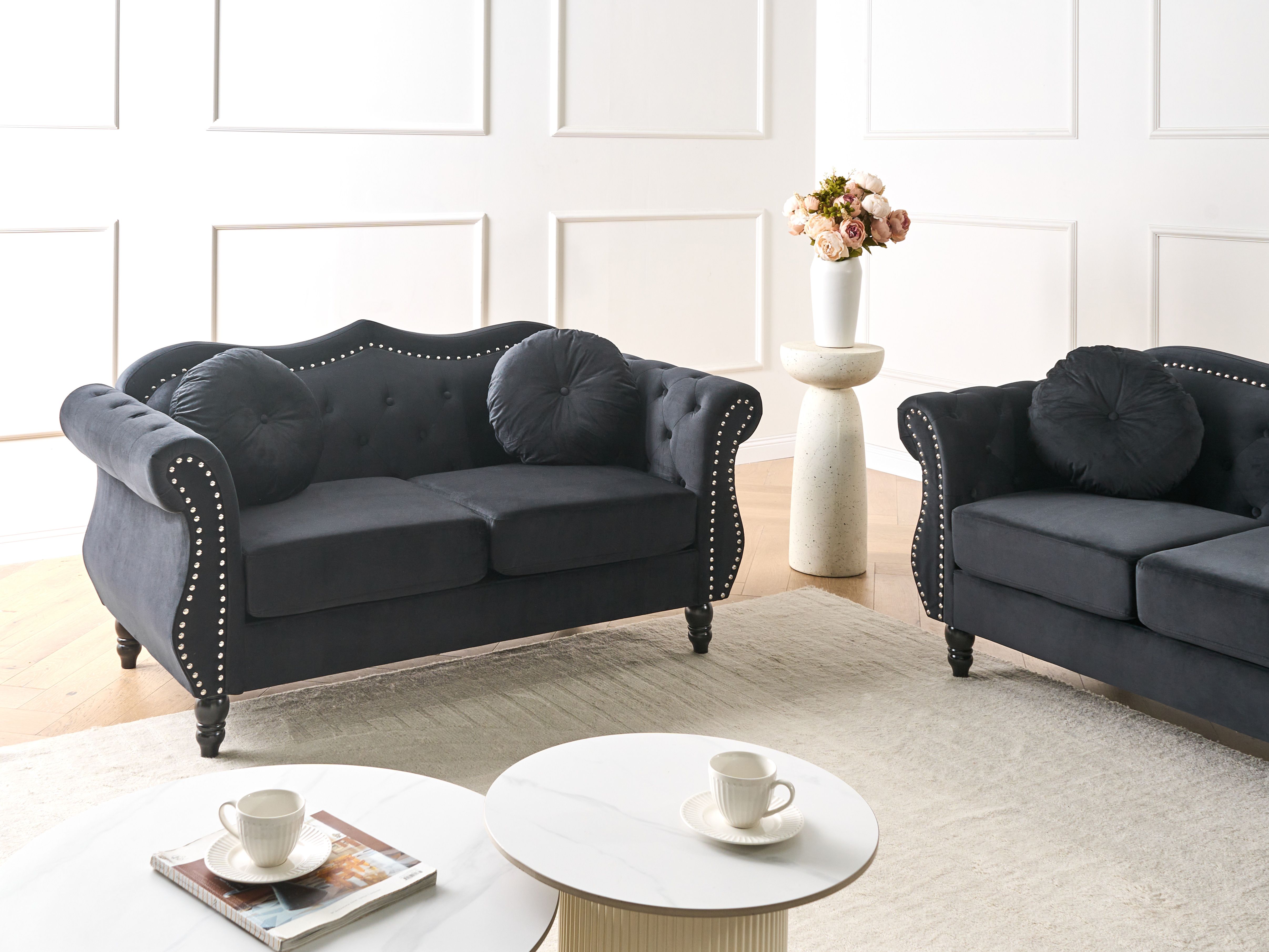 Sofa 2 Seater SKIEN Velvet Black