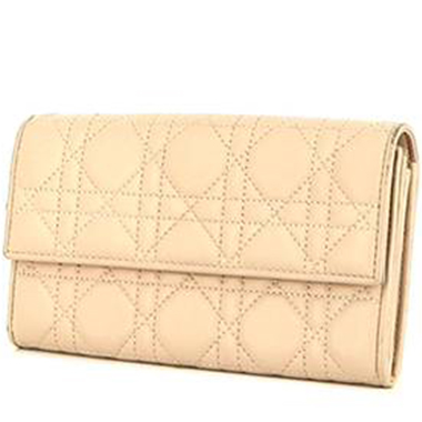Dior Cannage wallet in pink leather