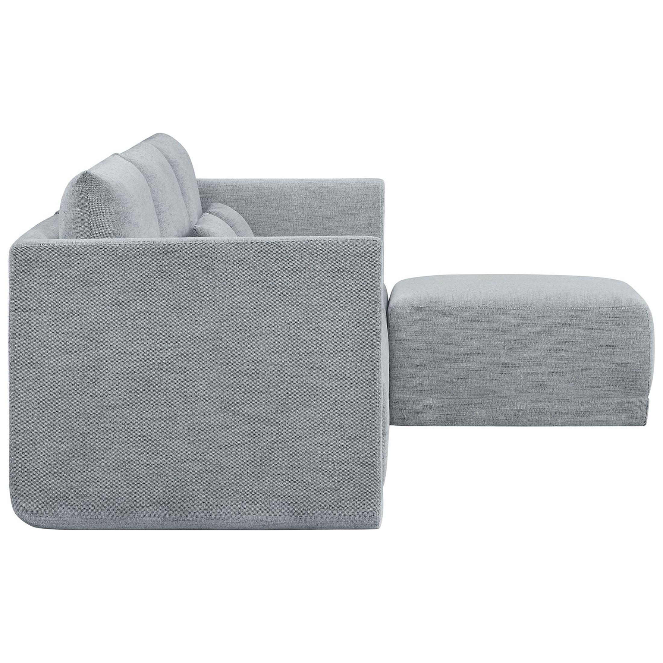 Beautiful Drew Modular Sectional Sofa with Ottoman by Drew Barrymore, Gray Fabric - Image 16
