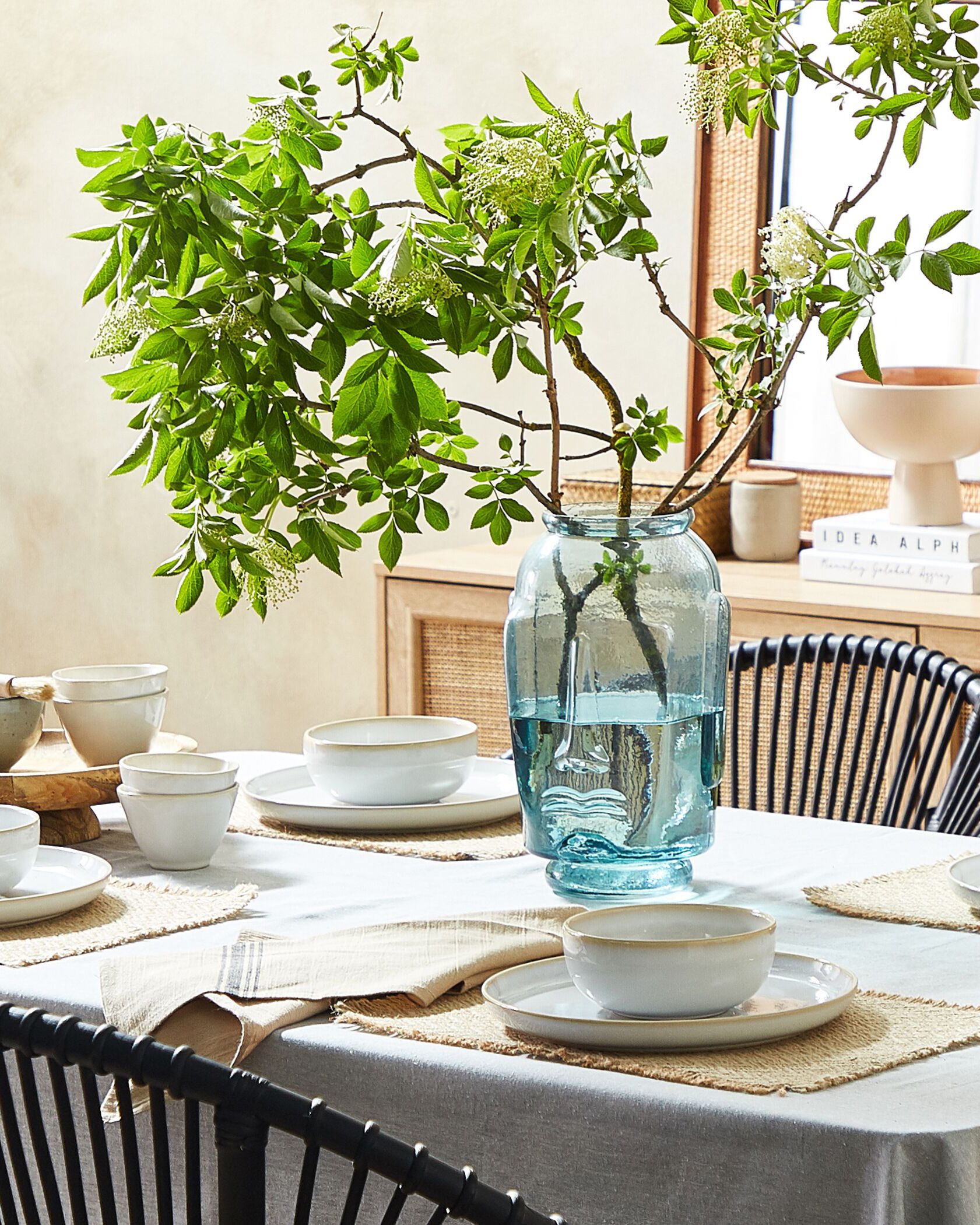 Decorative Vase SAMBAR Glass 31 cm Blue