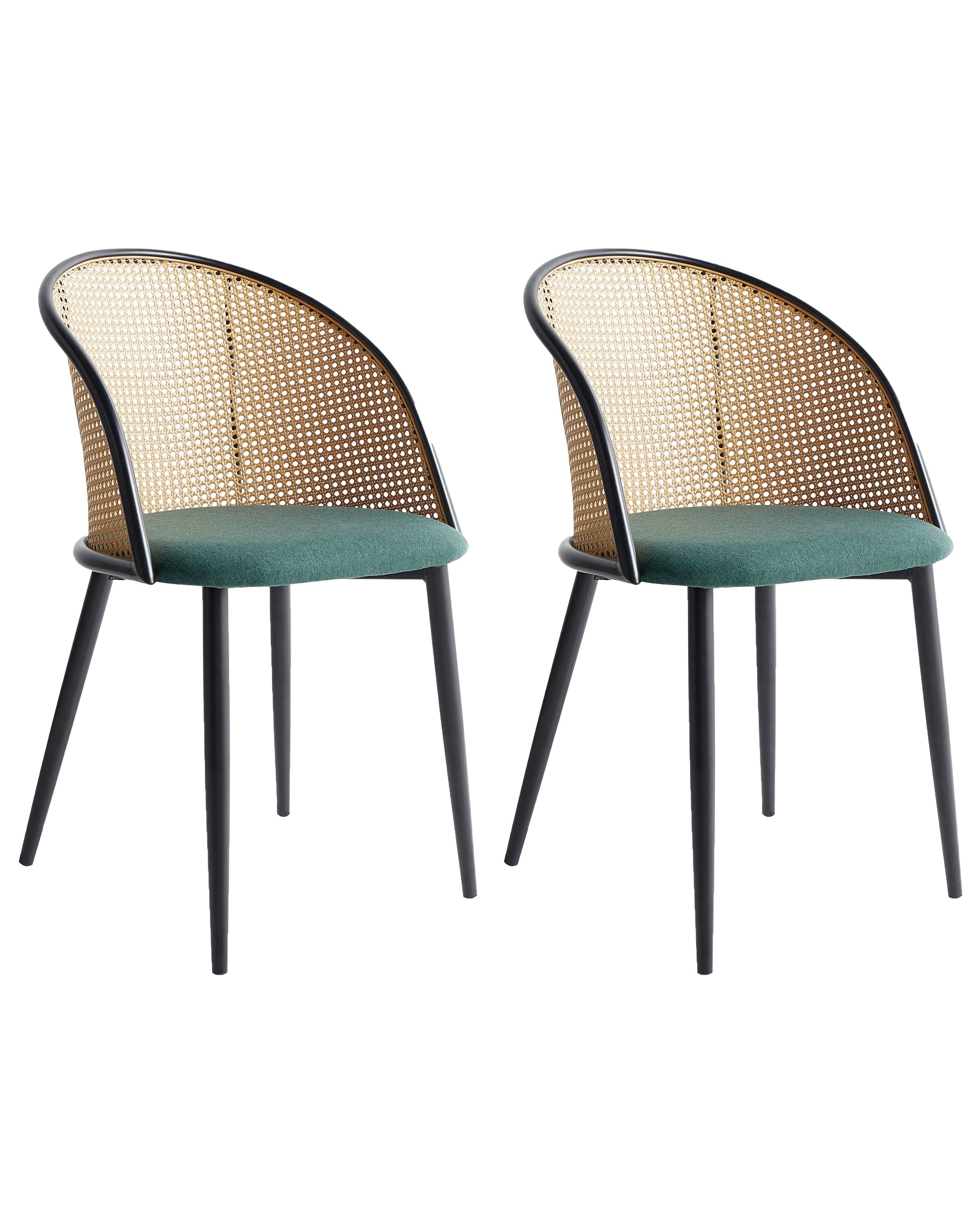 Set of 2 Dining Chairs CORNELL Metal Green
