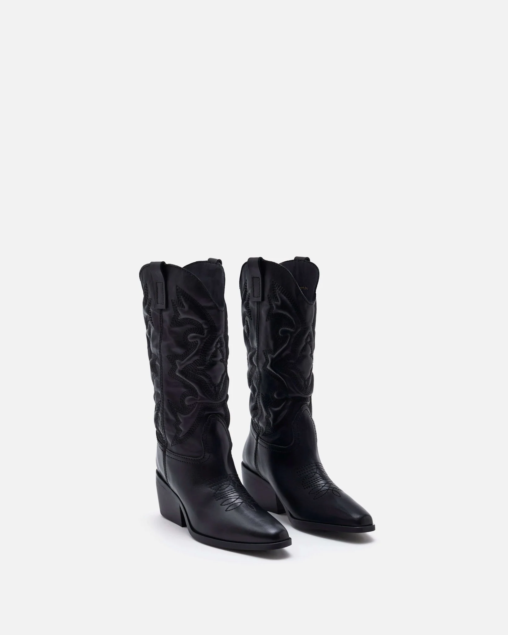 BOTTES LIREY - En cuir avec détails brodés noir