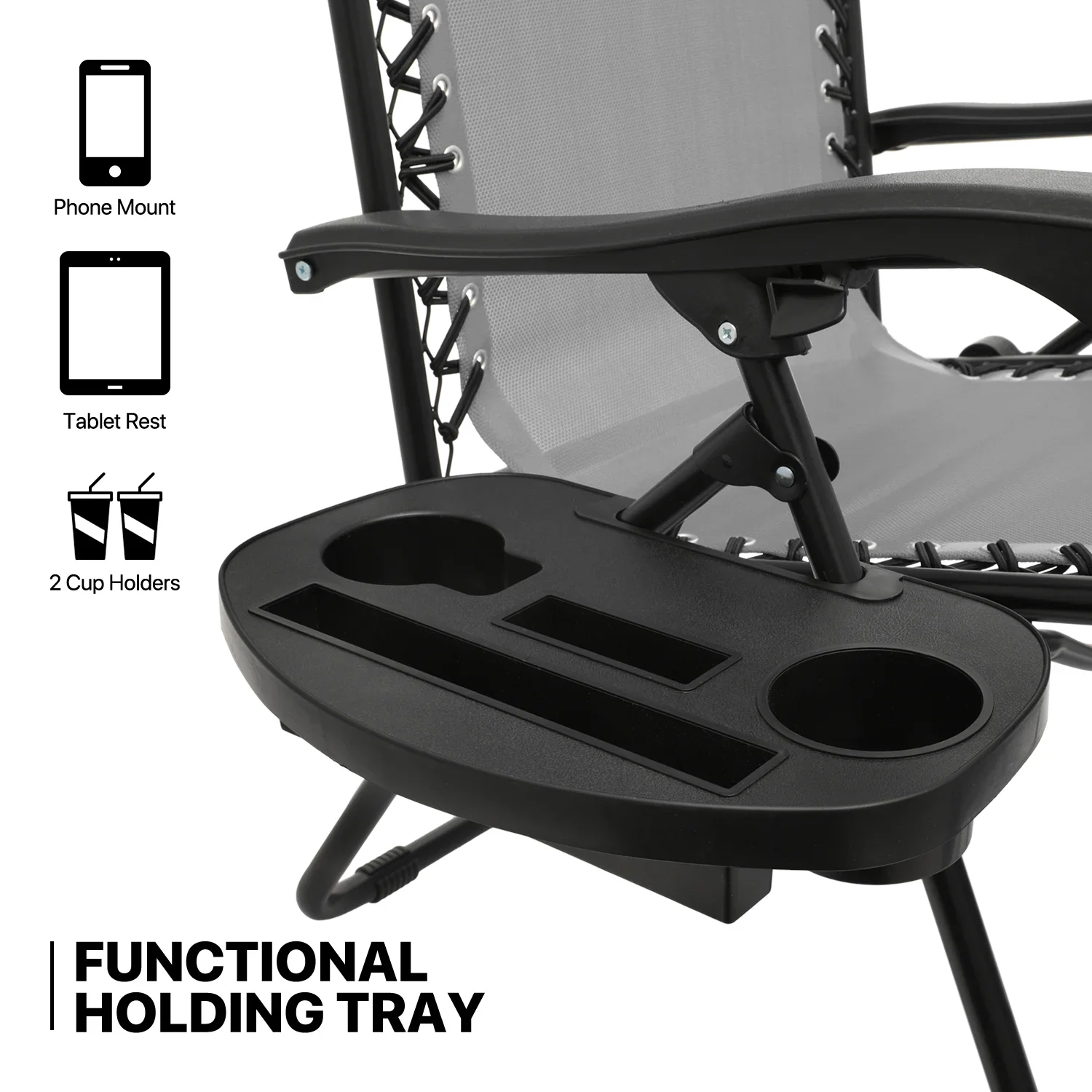 MoNiBloom Zero Gravity Reclining Chairs Set Of 2 With Canopy Shade And Headrest, Black - 330 lbs - Image 93 MoNiBloom Zero Gravity Reclining Chairs Set Of 2 With Canopy Shade And Headrest, Black - 330 lbs - Image 93