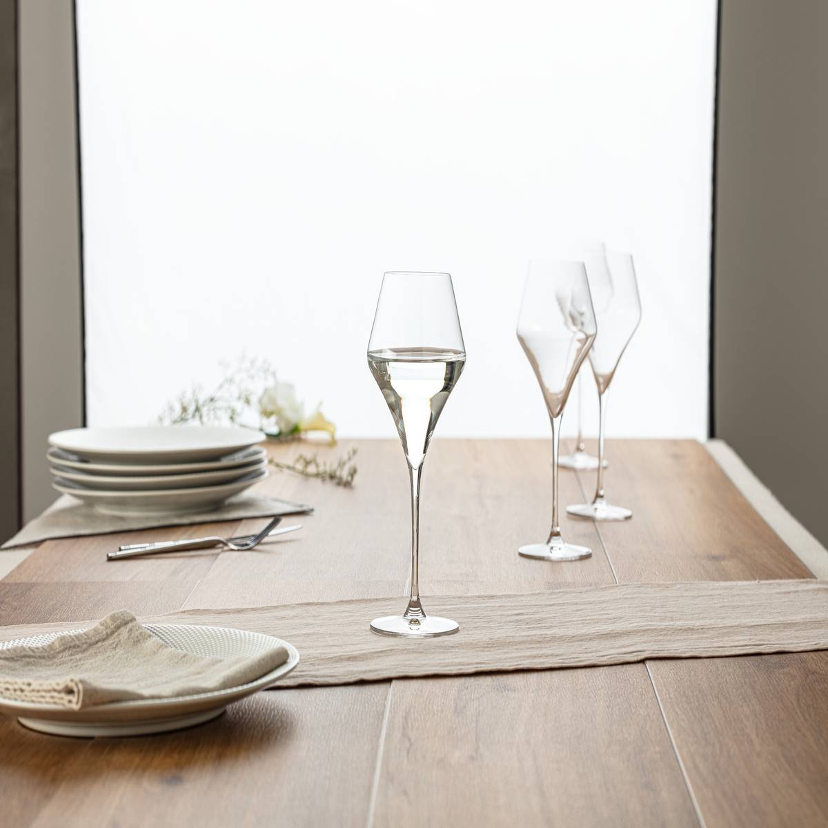 Set of 6 water glasses "Clarillo" 380 ml, Transparent