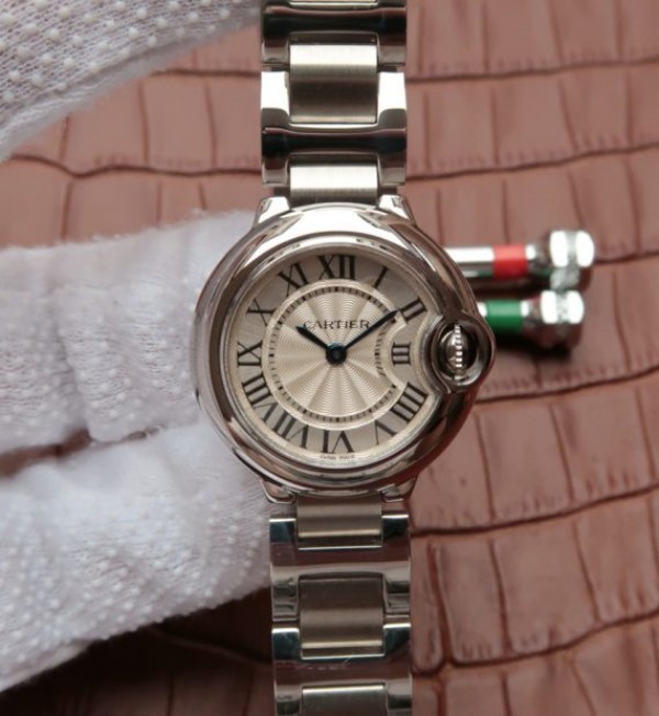 Replica Cartier Ballon Bleu Ladies 28mm SS White Dial SS Bracelet Ronda Quartz - Top club