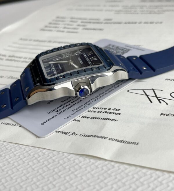 Cartier Replica 1:1 Watch Santos WSSA0030 Blue Dial Rubber Strap 39.8mm - Top club