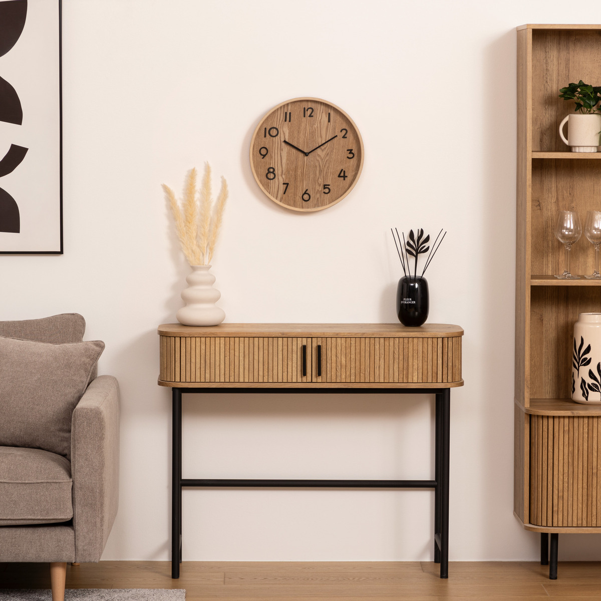 Clock"Ivana" Beige, &Oslash; 38 cm