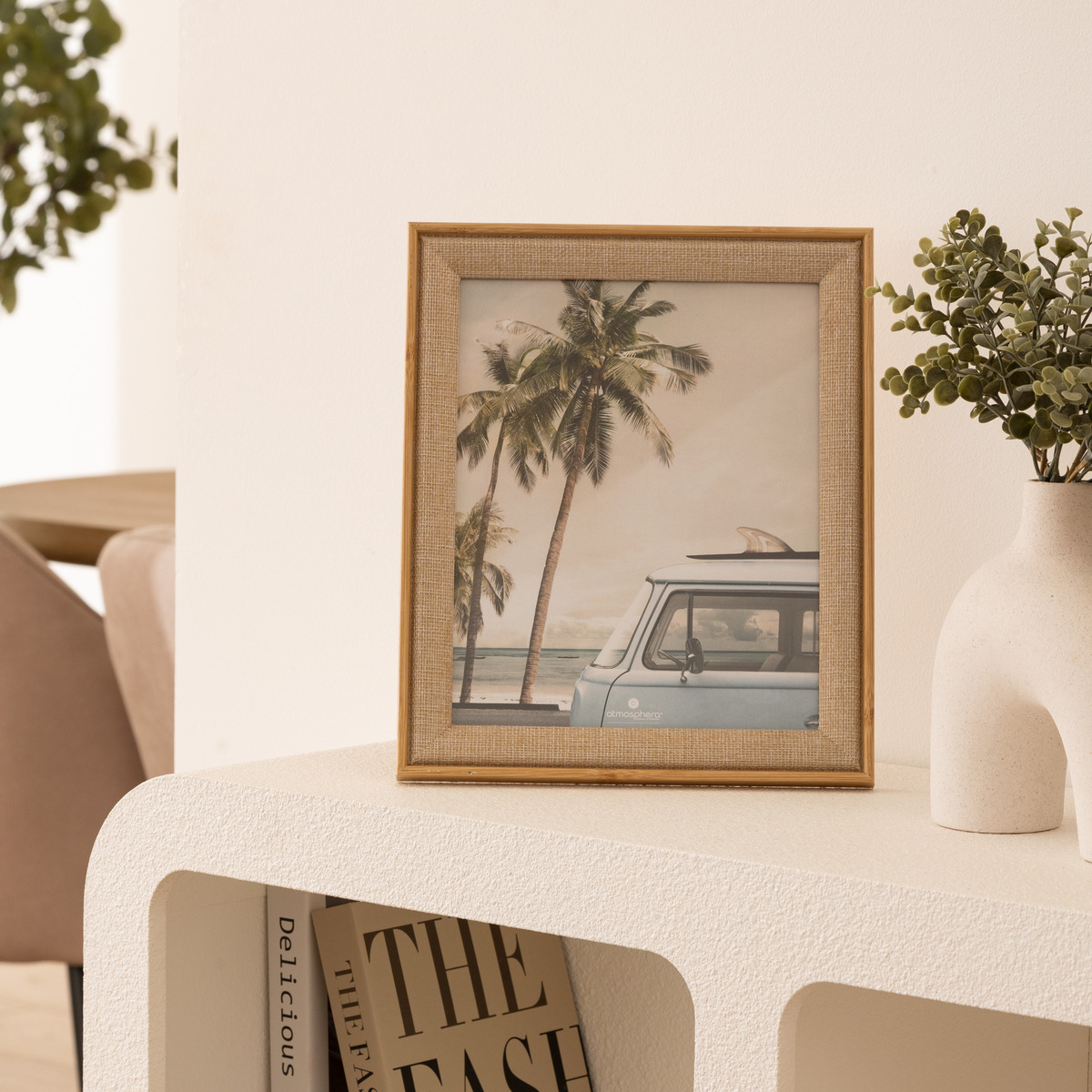 Photo frame "Zera" Beige fabric, 20x25 cm