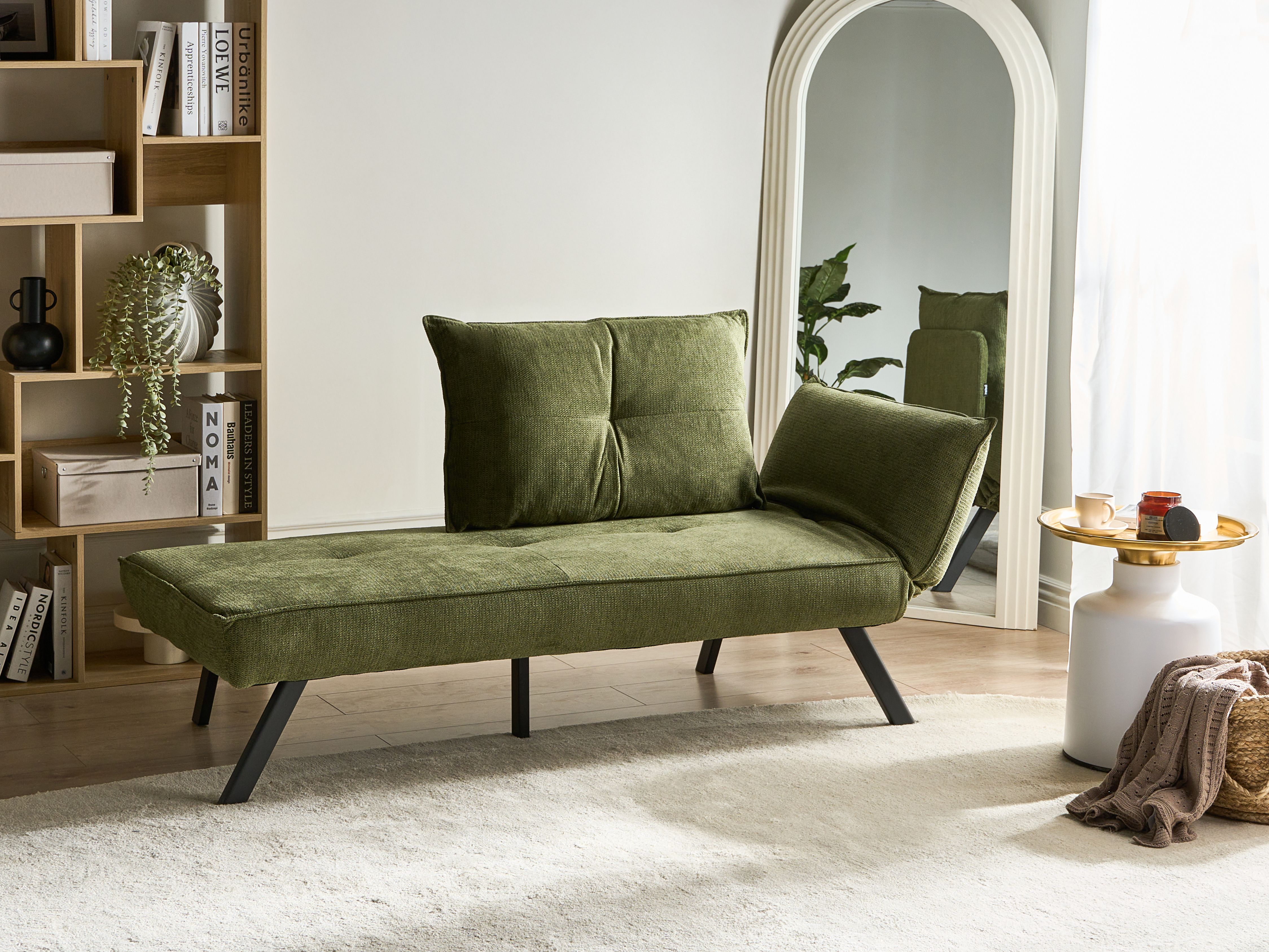 Right-Hand Chaise Lounge ROCAMADOUR Fabric Green