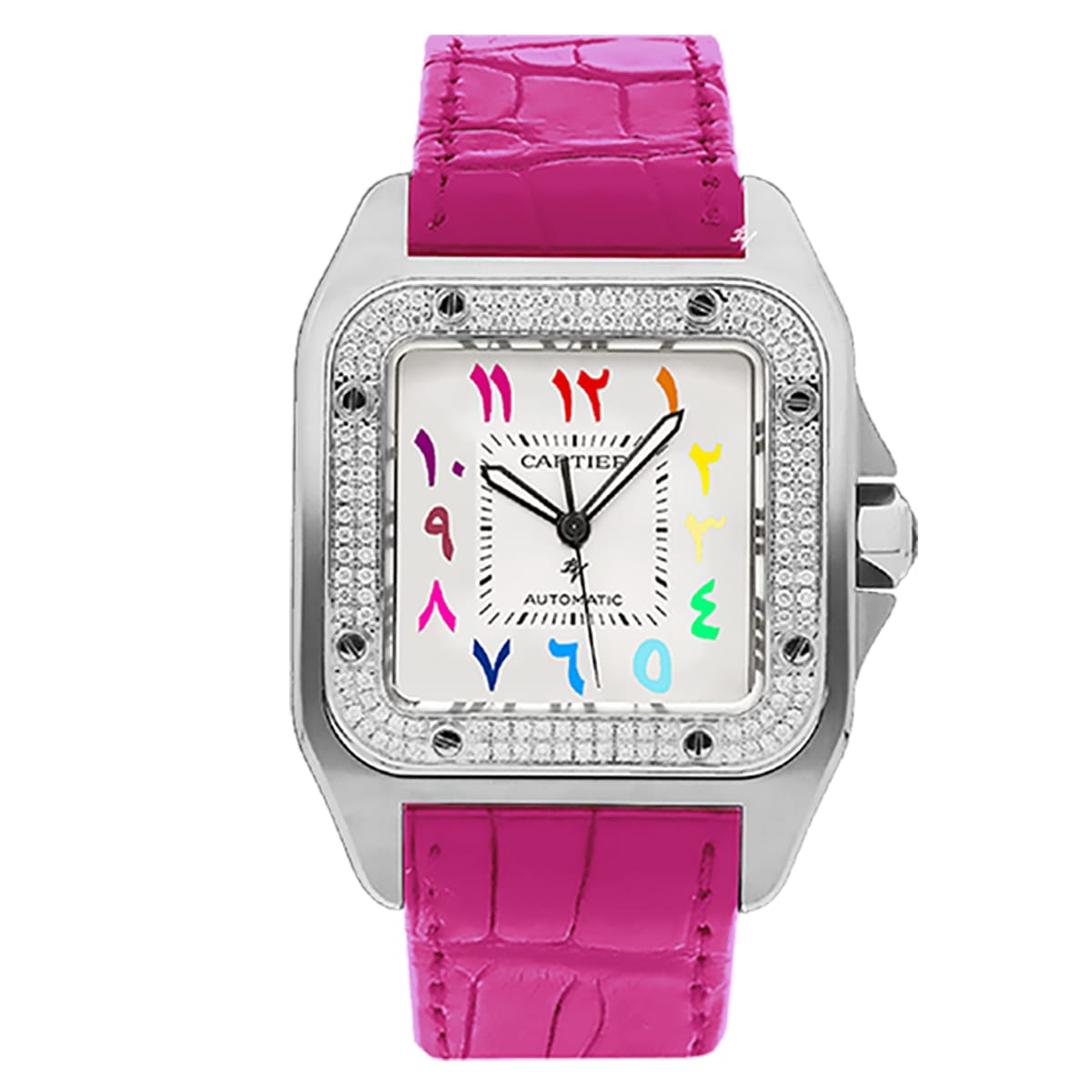Fake Cartier Replica Watch Santos 100 Anniversary Rainbow Limited Edition Black Custom(1:1 replica) - Top club